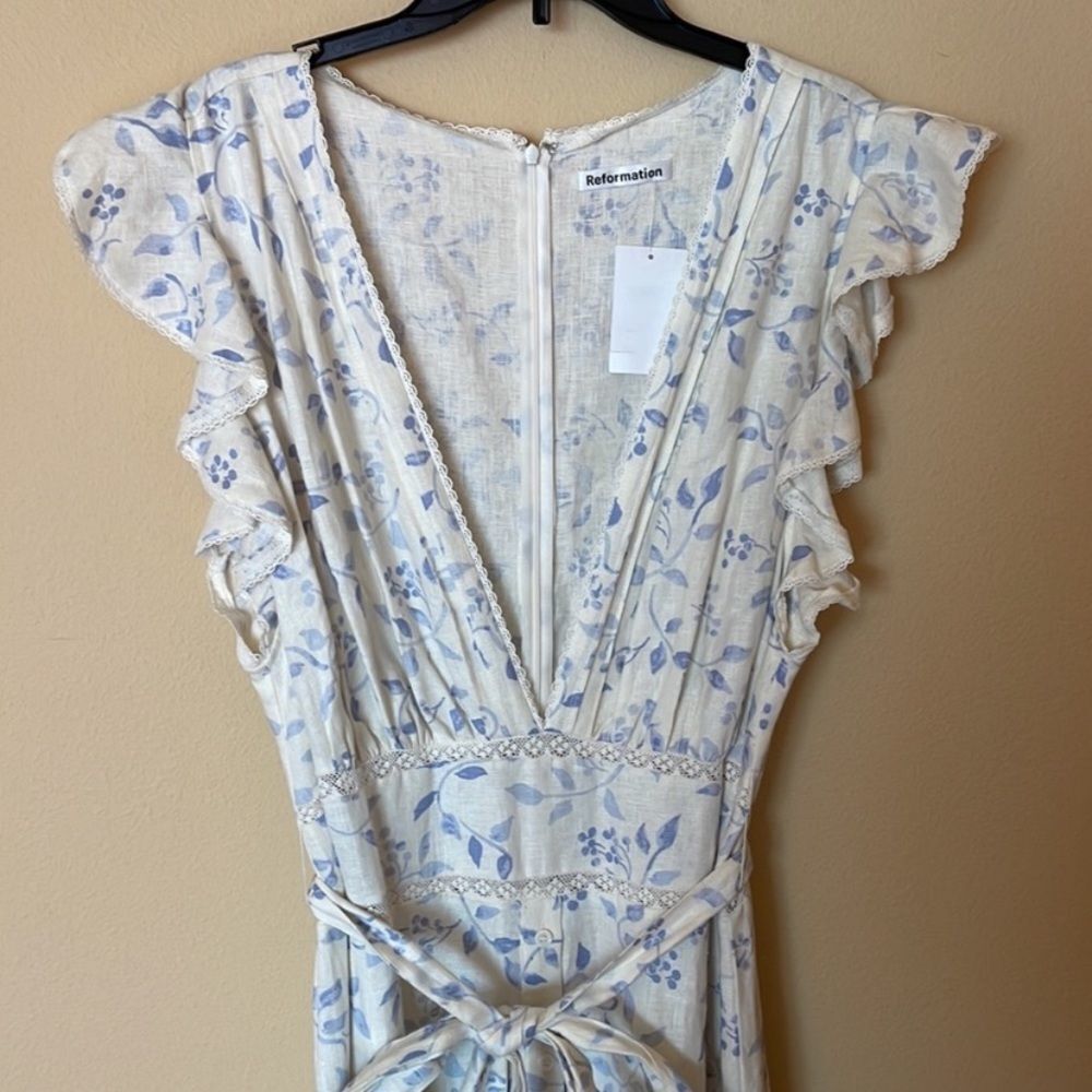 Reformation lili ruffle midi dress 20 - Picture 2 of 10
